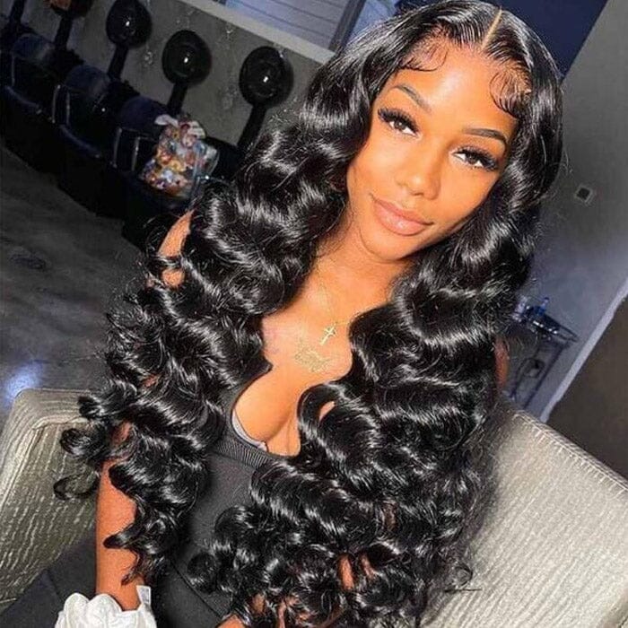 QT Loose Wave Lace Closure Wigs Pre Plucked Loose Curly Human Hair ｜QT Hair