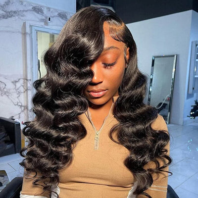 QT Loose Wave Lace Closure Wigs Pre Plucked Loose Curly Human Hair ｜QT Hair