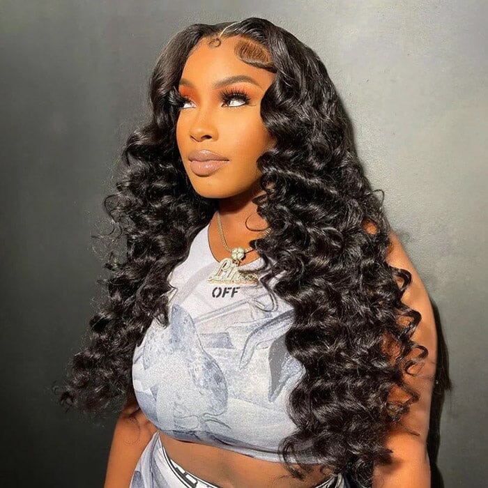 QT Loose Wave Lace Closure Wigs Pre Plucked Loose Curly Human Hair ｜QT Hair