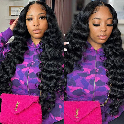QT Loose Wave Lace Closure Wigs Pre Plucked Loose Curly Human Hair ｜QT Hair