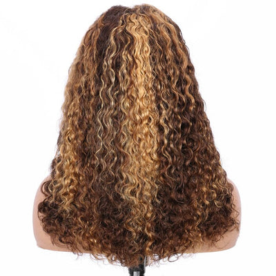 SDD New Pixie Curly Lace Frontal Wig Pre Plucked Highlight Color Human Hair