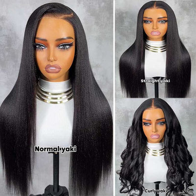 70% Off Yaki Straight Glueless 8x5 Pre Cut Lace Wig Pre Plucked Human Hair