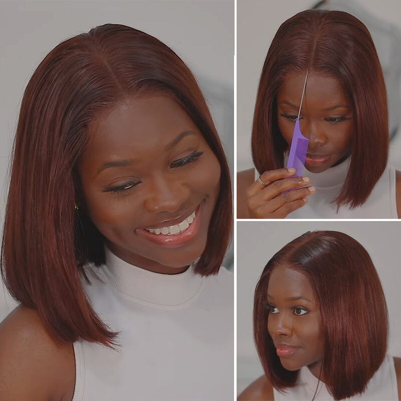 Honey Brown Color Lace Wigs Pre Plucked Bone Straight Human Hair