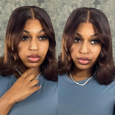Honey Brown Color Lace Wigs Pre Plucked Bone Straight Human Hair