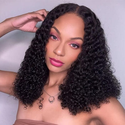 SDD New Pixie Curly Lace Frontal Wig Pre Plucked Super Double Drawn Human Hair