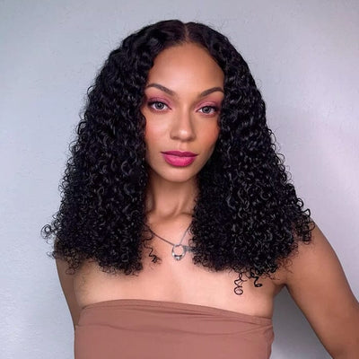 SDD New Pixie Curly Lace Frontal Wig Pre Plucked Super Double Drawn Human Hair