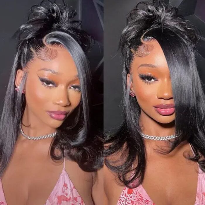 Silky Straight Invisi Strap 360 Lace Frontal Wig Pre Plucked Snug Fit Virgin Human Hair