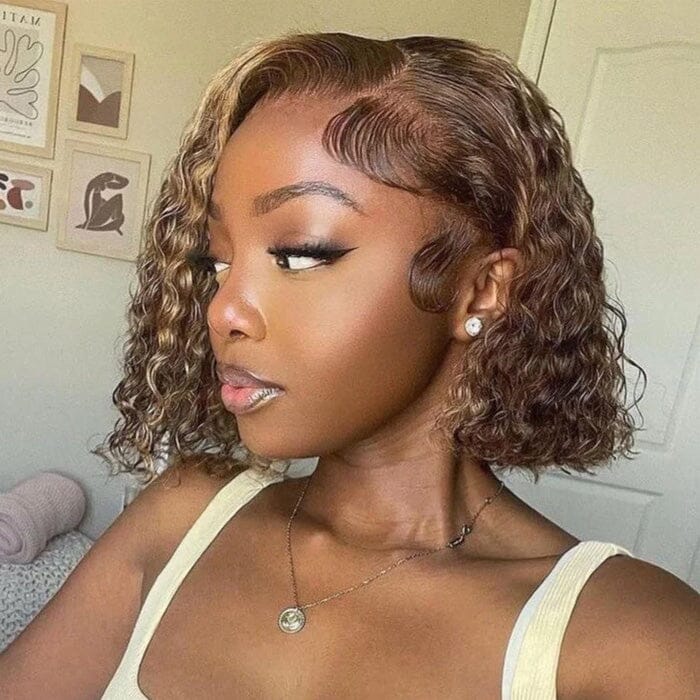 Perruques courtes en cheveux humains prédécoupés, sans colle, avec fermeture en dentelle 5x5, pré-épilées, vente flash