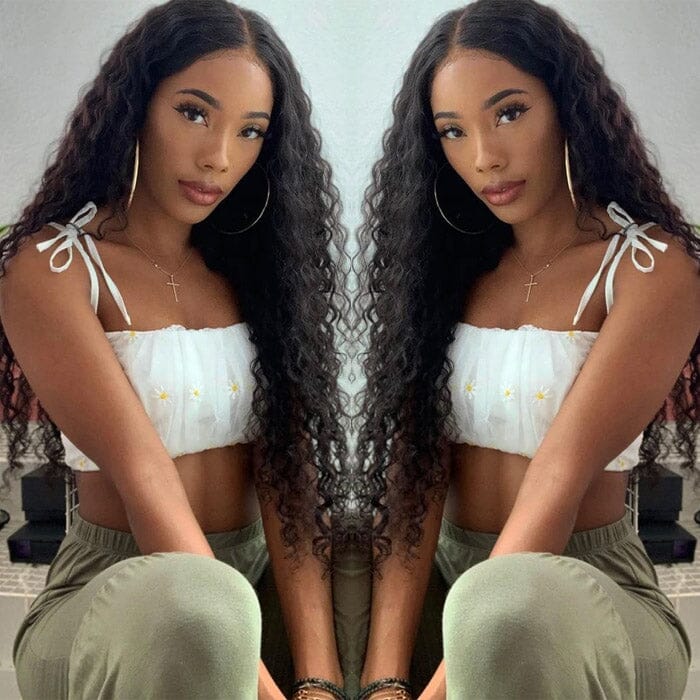 U Part Water Wave Human Hair Wigs For Black Women Wet and Wave 2x4 Left Part Wigs ｜QT Hair