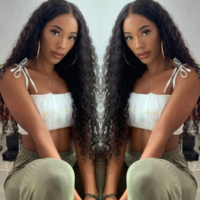 U Part Water Wave Human Hair Wigs For Black Women Wet and Wave 2x4 Left Part Wigs ｜QT Hair