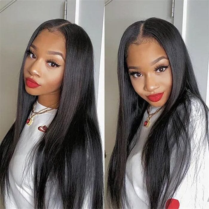 U Part Wig Straight Human Hair Wigs For Black Women Brazilian Straight Hair 2x4 Left Part Wigs ｜QT Hair