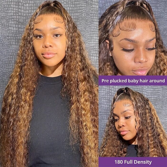 QT Hair Wet and Wavy Lace Closure Wigs Highlight Water Wave Human Hair ｜QT Hair