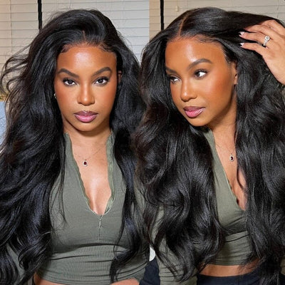 Perruque Yaki lisse sans colle 8x5 pré-coupée en cheveux humains vierges pré-épilés