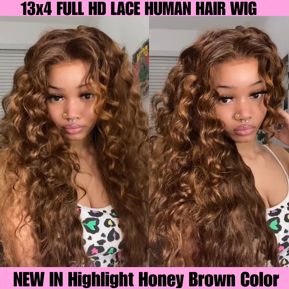 Suntu Hair 13x4 Full HD Lace Human Hair Wig New In Highlight Honey Brown Color Flash Sale
