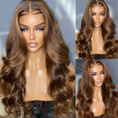 Suntu Hair 13x4 Full HD Lace Human Hair Wig New In Highlight Honey Brown Color Flash Sale